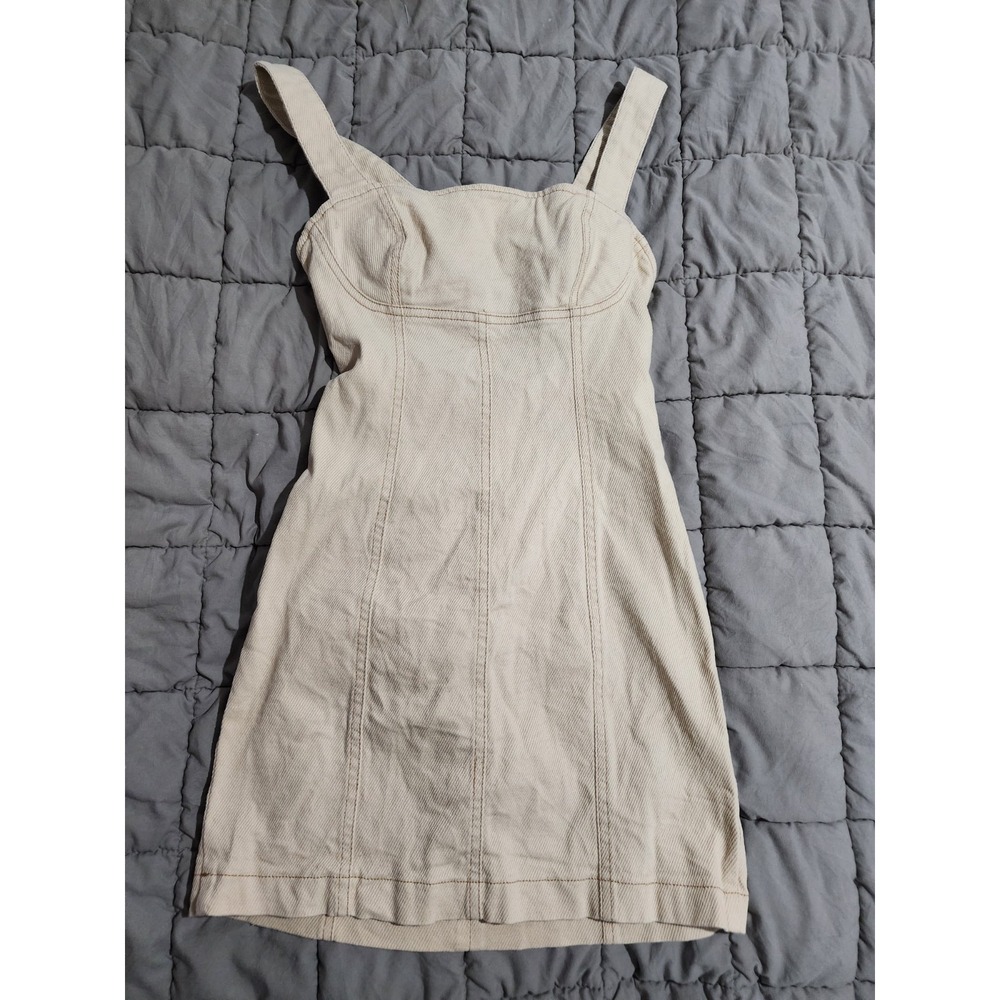 Urban Outfitters Women's Demim Buckle Dress Beige Size Small